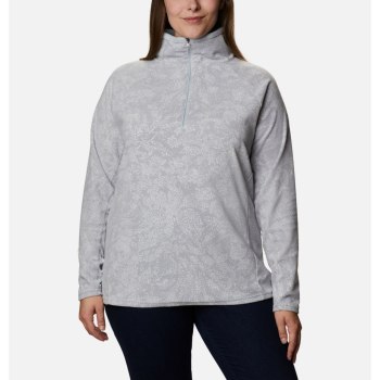 Columbia Glacial IV Print Half Zip Plus Size, Pullover Grises Para Mujer | 093516-TEZ